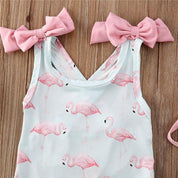 Maiô Infantil Flamingos com Touca - Ama Mamma