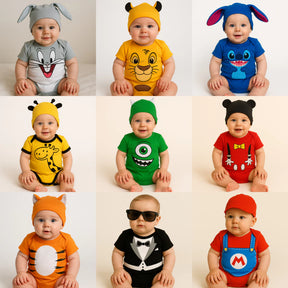 Body Bebê Mesversário com Touca 100% Algodão – Kit 2 Peças Temático Simba