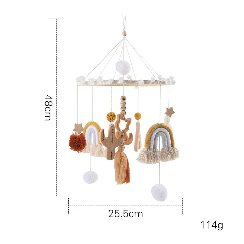 Mobile de Berço Estimulante com Chocalhos e Suporte de Madeira Ama Mamma - Ama Mamma