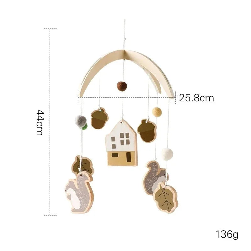 Mobile de Berço Estimulante com Chocalhos e Suporte de Madeira Ama Mamma - Ama Mamma