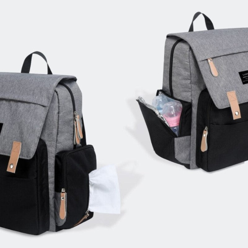 Mochila Bolsa Maternidade Cinza/Preta - Ama Mamma