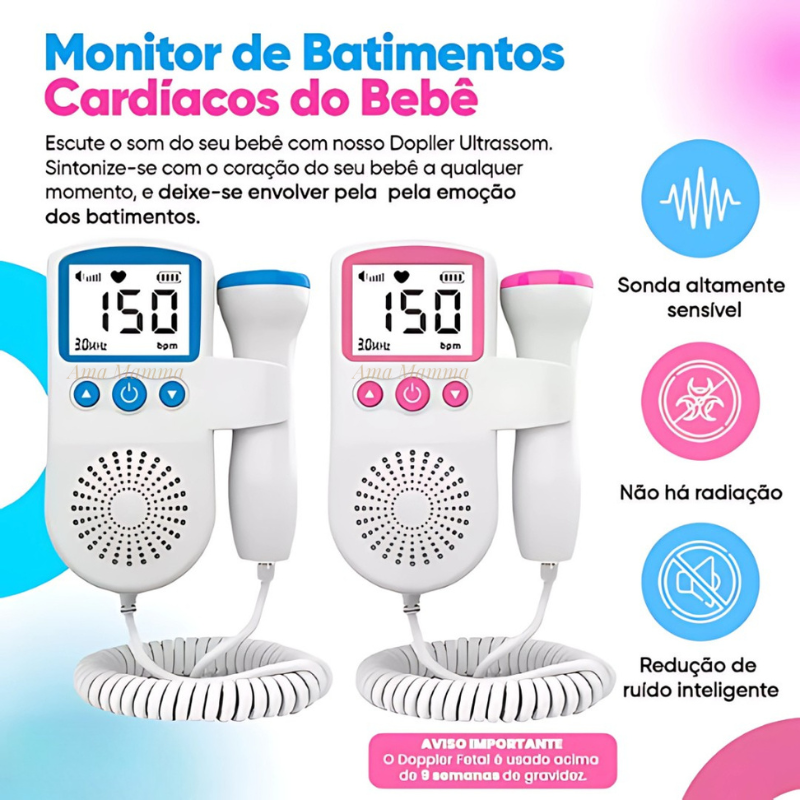 Monitor Doppler Fetal Portátil Para Gestante - Ama Mamma