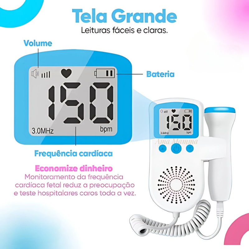 Monitor Doppler Fetal Portátil Para Gestante - Ama Mamma