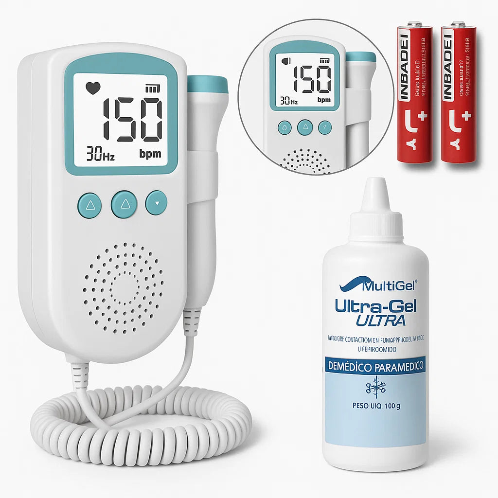 Monitor Doppler Fetal Portátil com Gel + Pilhas Grátis