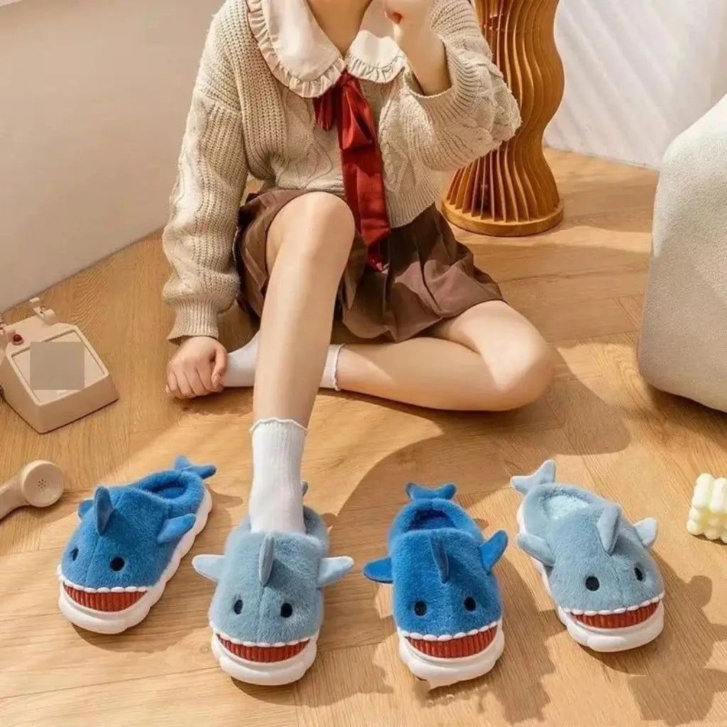 Pantufa Infantil Baby Shark Tubarão Antiderrapante