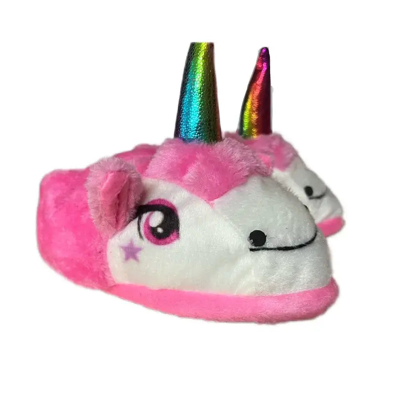 Pantufa Infantil Unicórnio Rosa Peluciada Menina