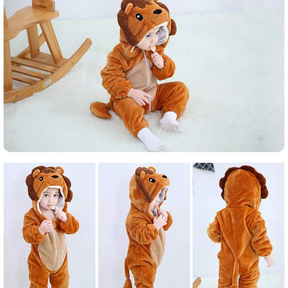 Pijama-Fantasia de Bichinhos de Plush para Bebês c/ Capuz - Ama Mamma