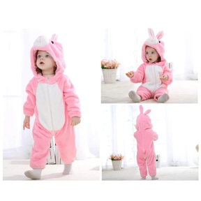 Pijama-Fantasia de Bichinhos de Plush para Bebês c/ Capuz - Ama Mamma