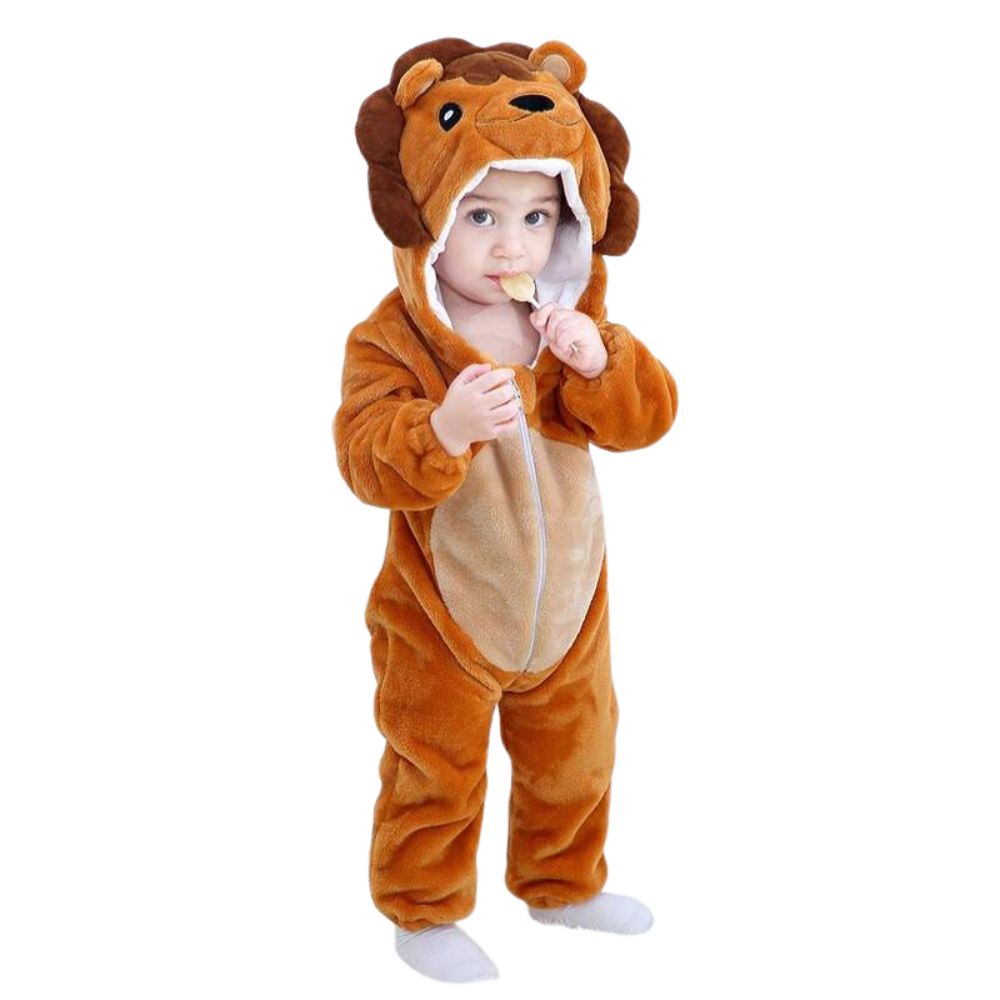 Pijama-Fantasia de Bichinhos de Plush para Bebês c/ Capuz - Ama Mamma