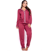 Pijama Inverno Americano Amamentação Manga Longa Calça - Ama Mamma