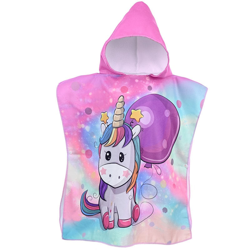 Poncho Infantil Atoalhado Praia com Capuz Menina - Ama Mamma
