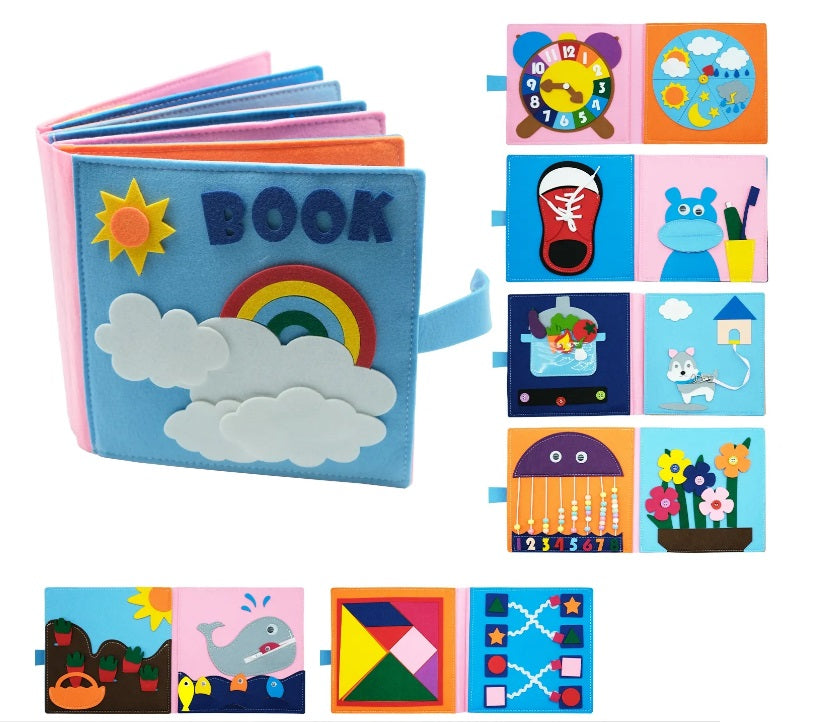 Livro Sensorial de Feltro - Aprendizado Montessori - Ama Mamma