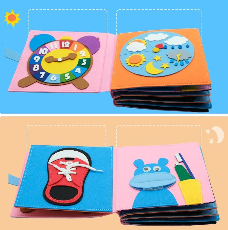 Livro Sensorial de Feltro - Aprendizado Montessori - Ama Mamma