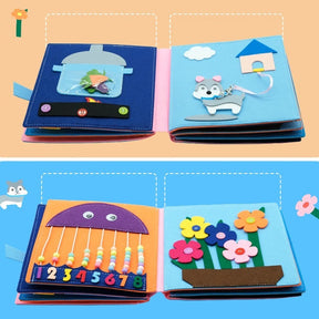 Livro Sensorial de Feltro - Aprendizado Montessori - Ama Mamma