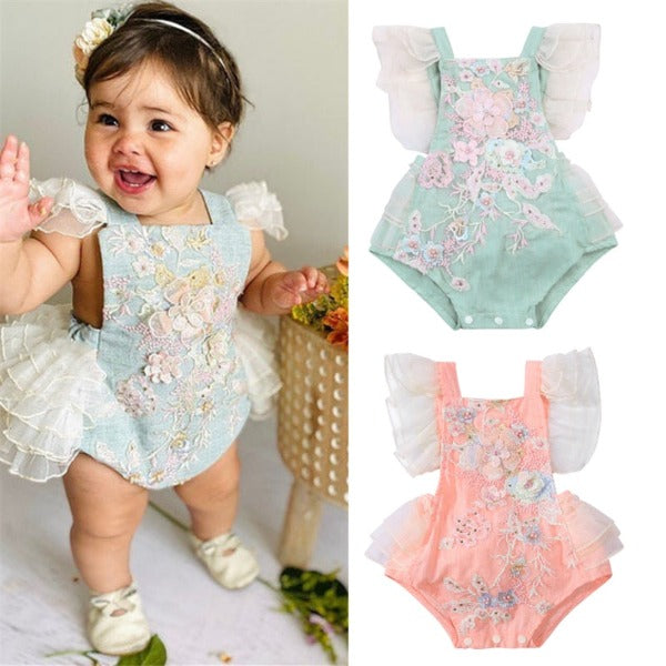 Romper Infantil Feminino Bordado - Ama Mamma