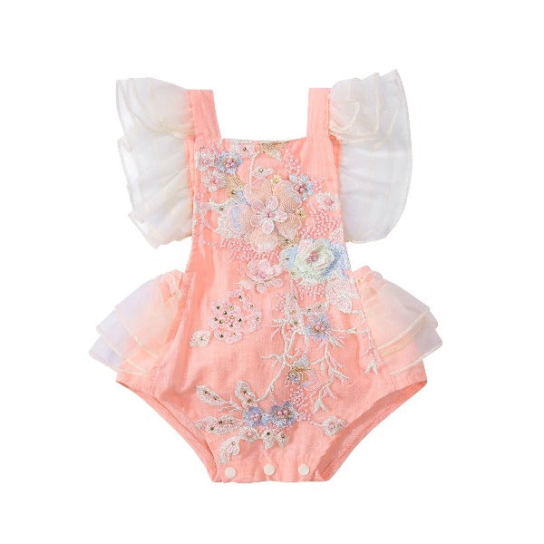 Romper Infantil Feminino Bordado - Ama Mamma