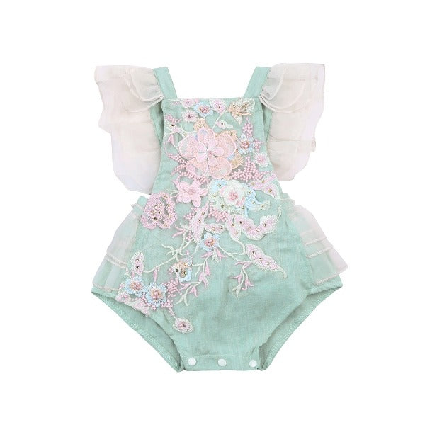 Romper Infantil Feminino Bordado - Ama Mamma