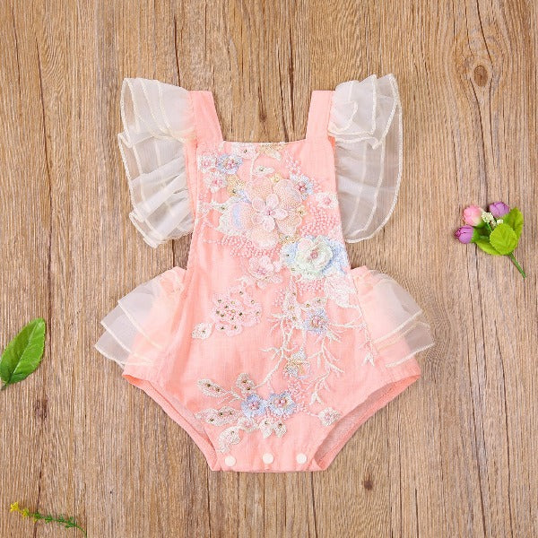 Romper Infantil Feminino Bordado - Ama Mamma
