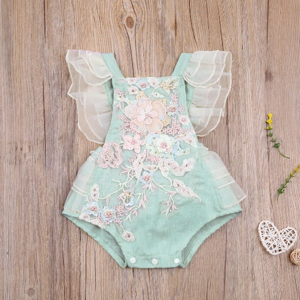 Romper Infantil Feminino Bordado - Ama Mamma