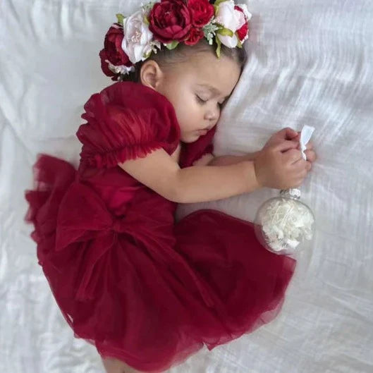 Romper Tule Natal + Faixa de Cabelo | 0-24 Meses - Ama Mamma