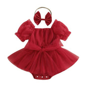 Romper Tule Natal + Faixa de Cabelo | 0-24 Meses - Ama Mamma