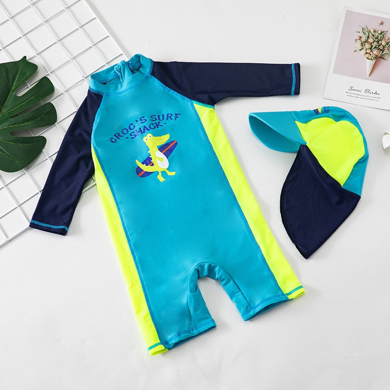 Roupa de Praia Infantil Manga Longa Jacaré Surfista - Ama Mamma