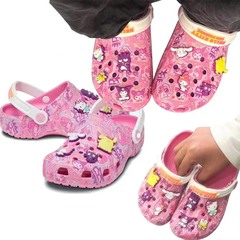 Sandália Clog Kuromi e Cinnamoroll Infantil Menina