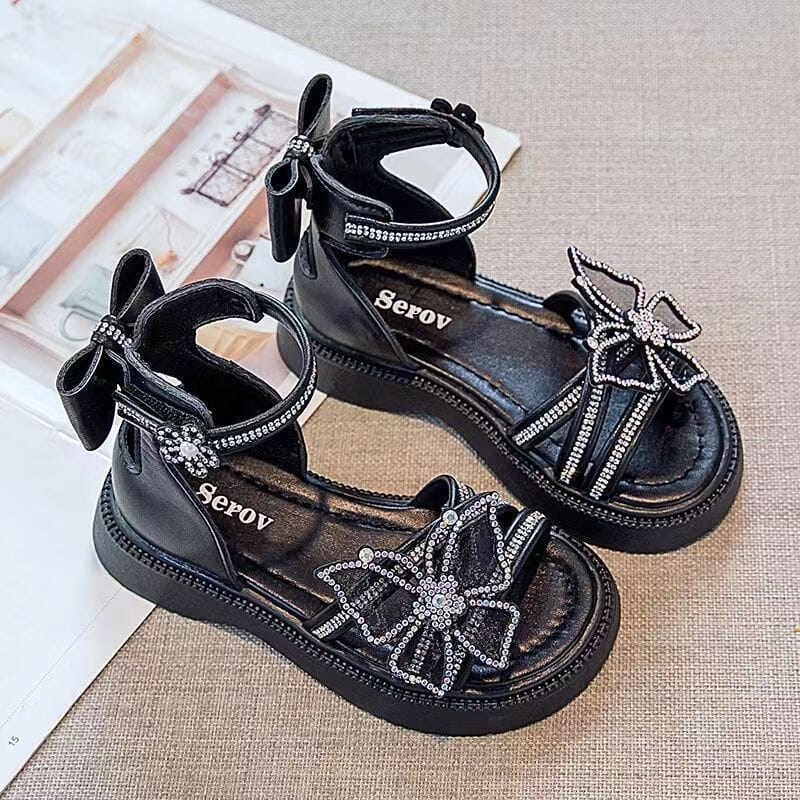 Sandália Infantil Feminina Borboleta Flor Strass - Ama Mamma