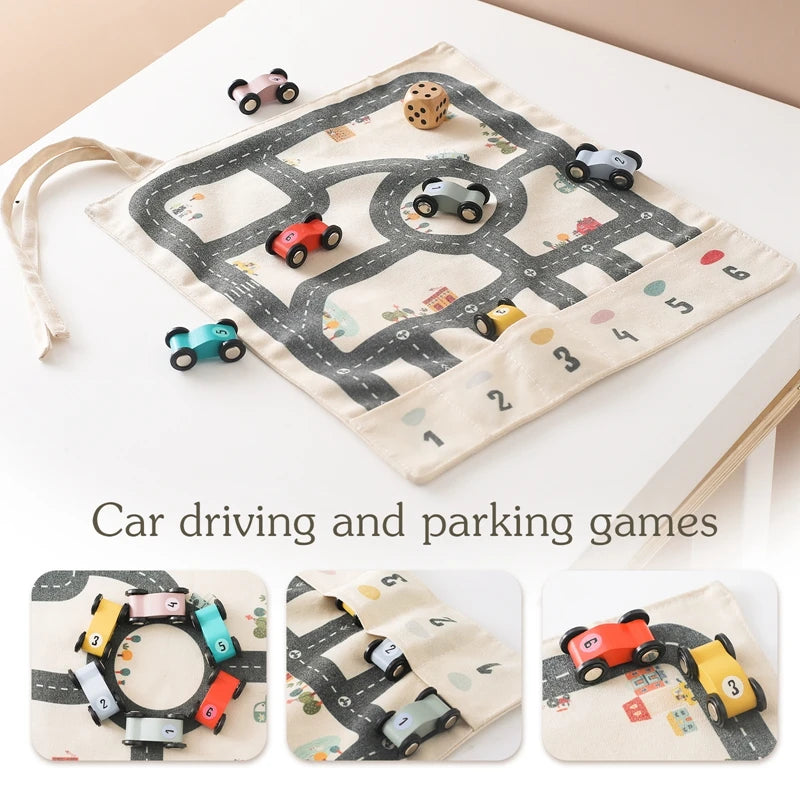 35*31cm montessori brinquedos carro do bebê tráfego estrada mapa lona tapete de mesa jogo carro de madeira interação pai-filho criança educação presente