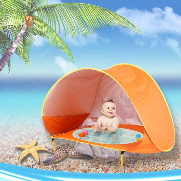 Tenda de Praia com Proteção UV e Mini Piscina para Bebê - Ama Mamma