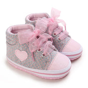 Tênis Cano Alto Infantil Bebê Coração Rosa - Ama Mamma