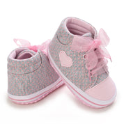 Tênis Cano Alto Infantil Bebê Coração Rosa - Ama Mamma