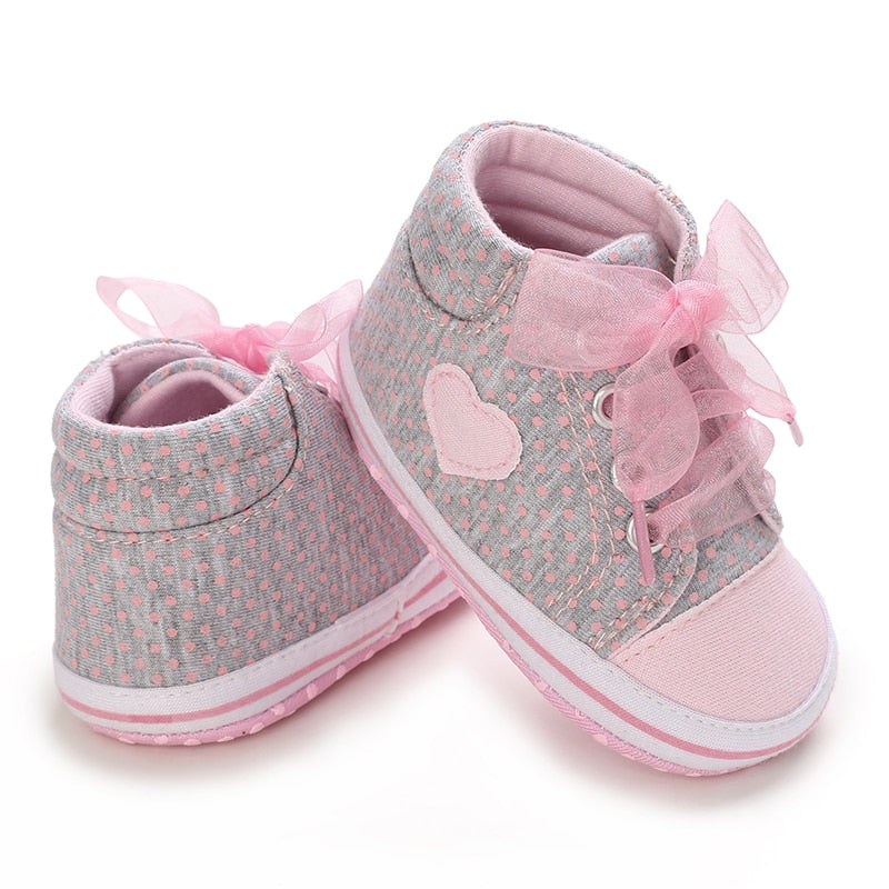 Tênis Cano Alto Infantil Bebê Coração Rosa - Ama Mamma