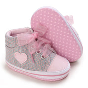 Tênis Cano Alto Infantil Bebê Coração Rosa - Ama Mamma