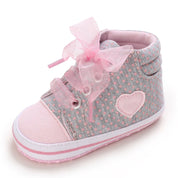 Tênis Cano Alto Infantil Bebê Coração Rosa - Ama Mamma