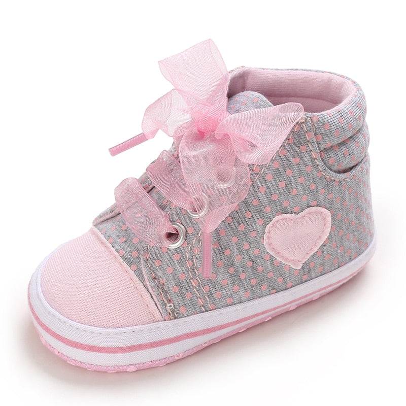 Tênis Cano Alto Infantil Bebê Coração Rosa - Ama Mamma