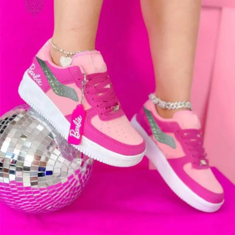 Tênis Infantil Barbie Rosa Pink com Glitter Menina