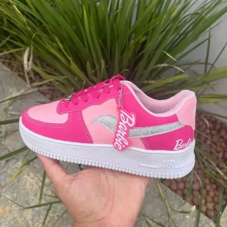 Tênis Infantil Barbie Rosa Pink com Glitter Menina