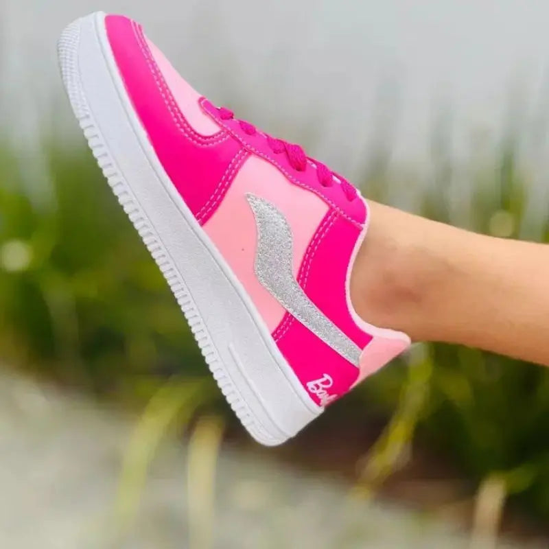Tênis Infantil Barbie Rosa Pink com Glitter Menina