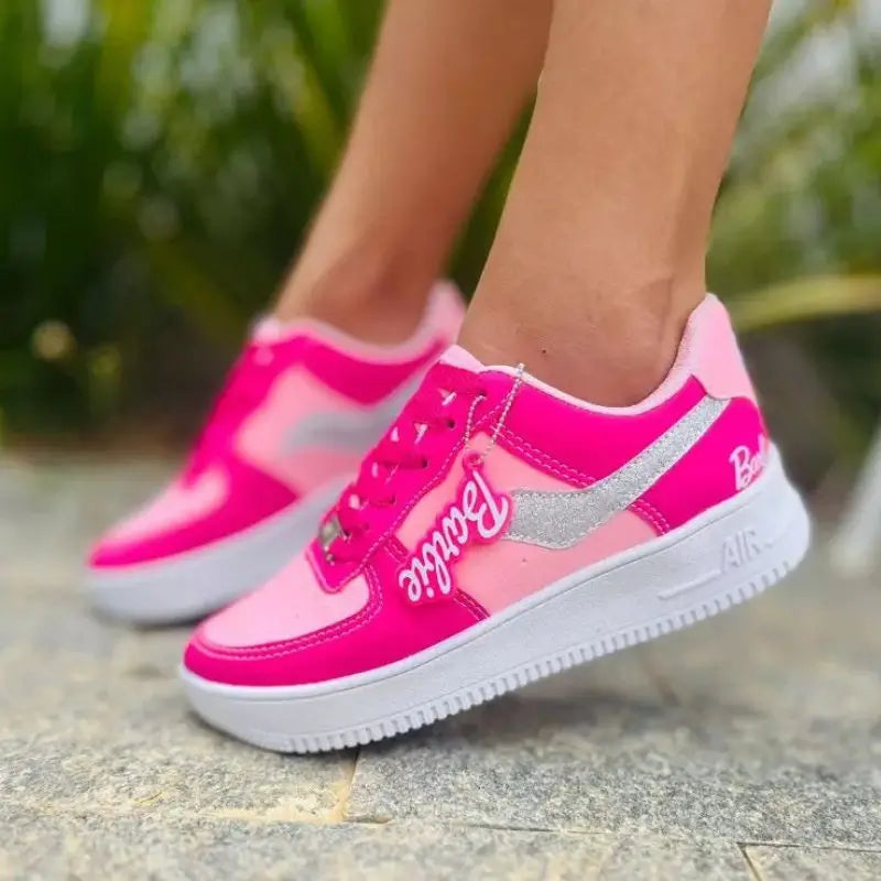 Tênis Infantil Barbie Rosa Pink com Glitter Menina