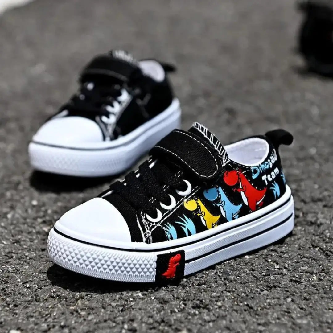 Tênis Infantil Dinossauro Preto Amarelo Menino