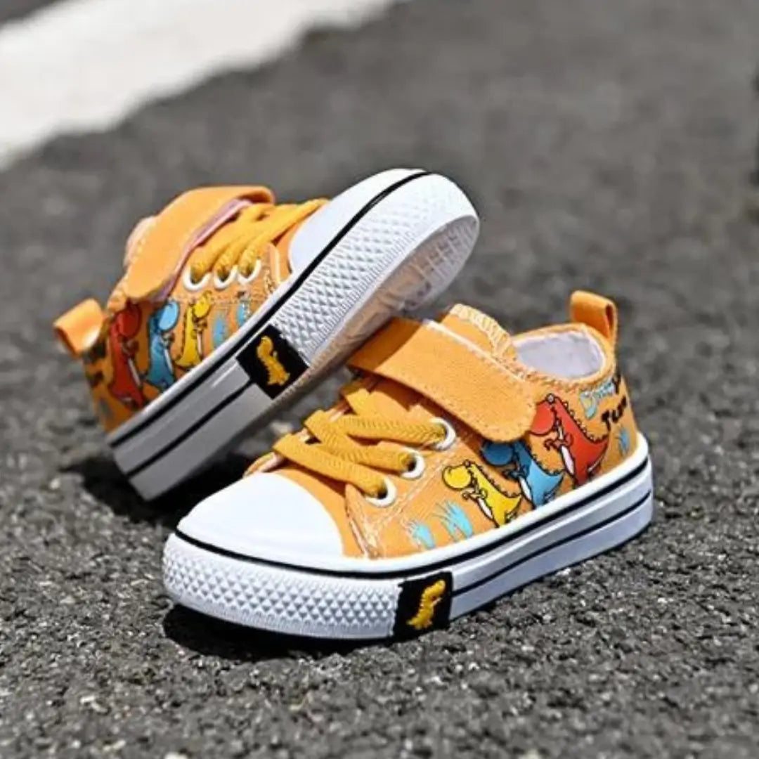 Tênis Infantil Dinossauro Preto Amarelo Menino