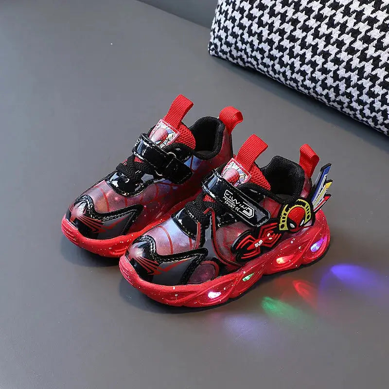 Tênis Infantil Homem Aranha LED Cano Alto Menino