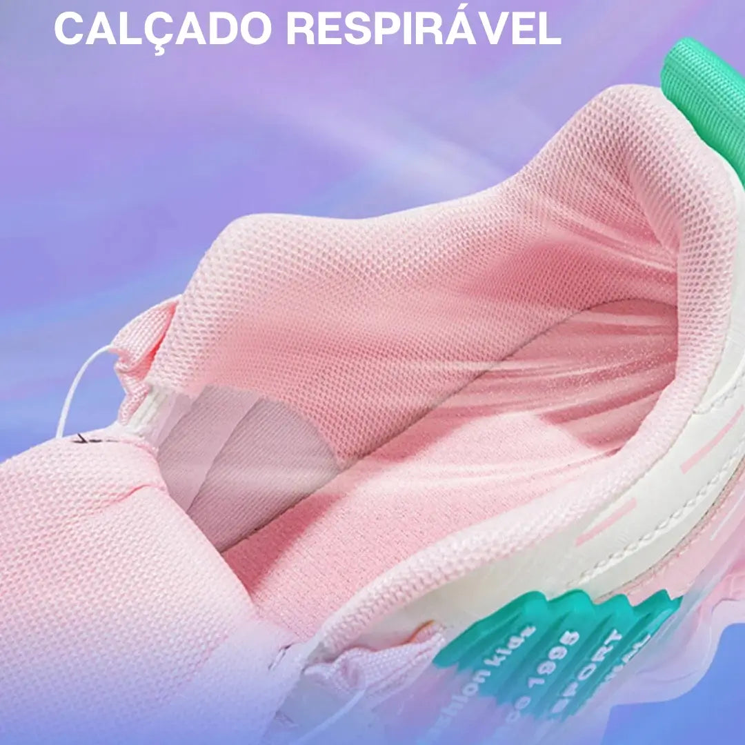Tênis Infantil Sport Preto Rosa Azul