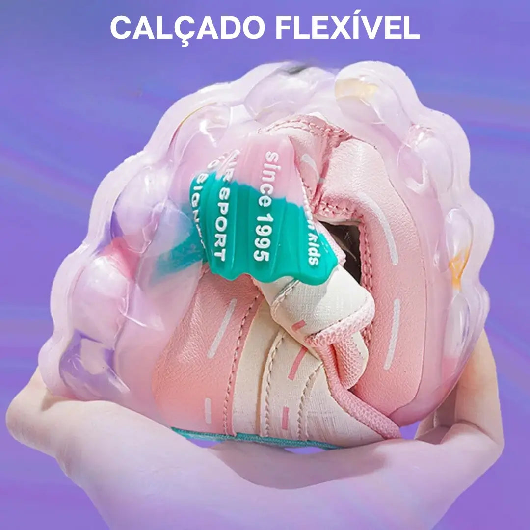 Tênis Infantil Sport Preto Rosa Azul