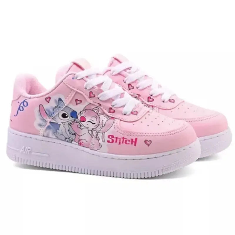 Tênis Infantil Stitch Branco Rosa Lilás Menina