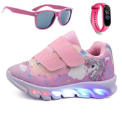 Tênis Infantil Unicórnio com Luz LED Menina