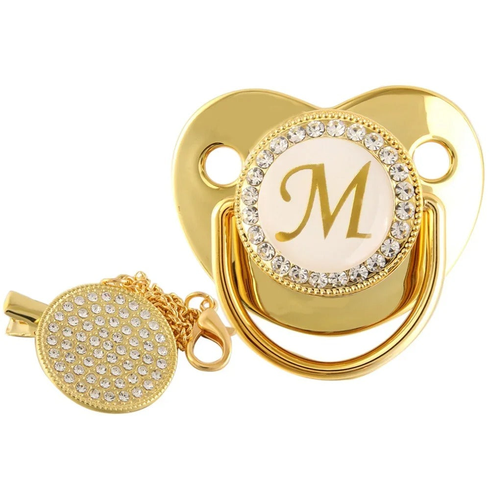 Chupeta Personalizada + Prendedor Premium Brinde - Dourada - Ama Mamma