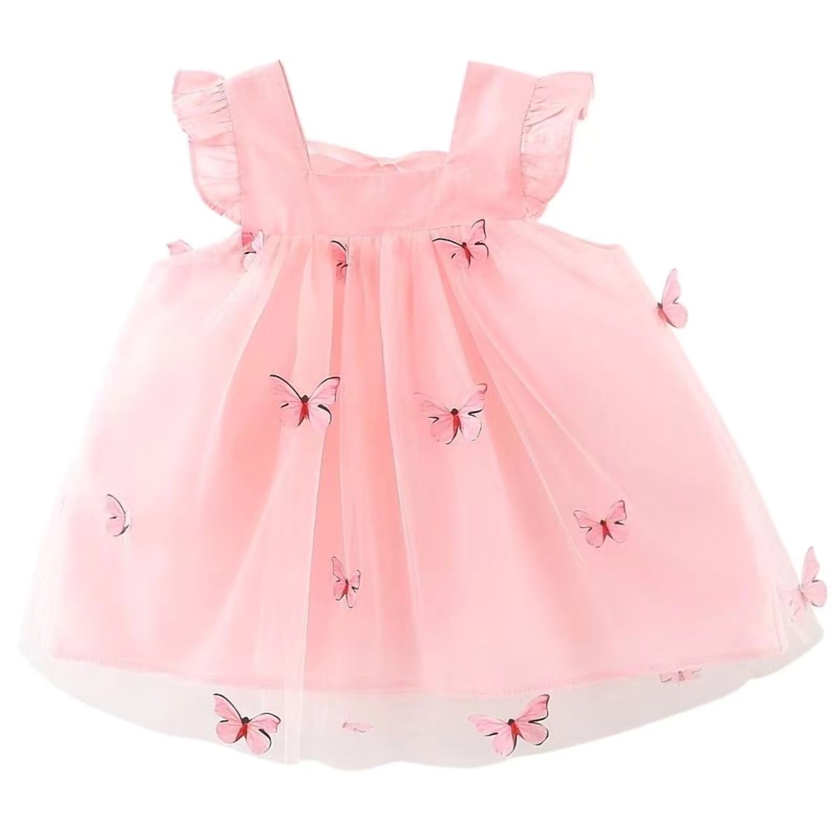 Vestido Babado Tule Borboletinhas | 6-24 Meses - Ama Mamma