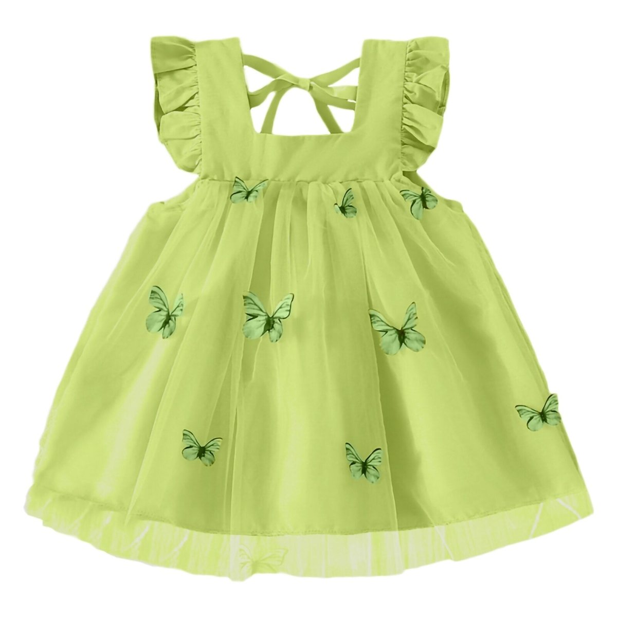 Vestido Babado Tule Borboletinhas | 6-24 Meses - Ama Mamma